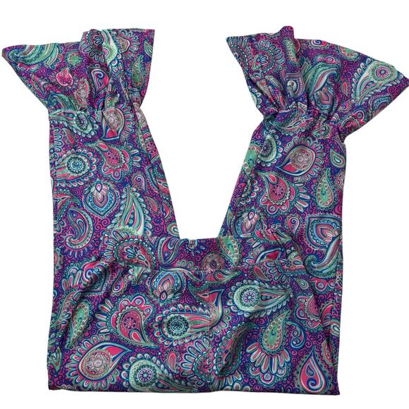 Simply Southern Women's S/M Small Medium Paisley Groovy Bell Button Leggings - Picture 4 of 16